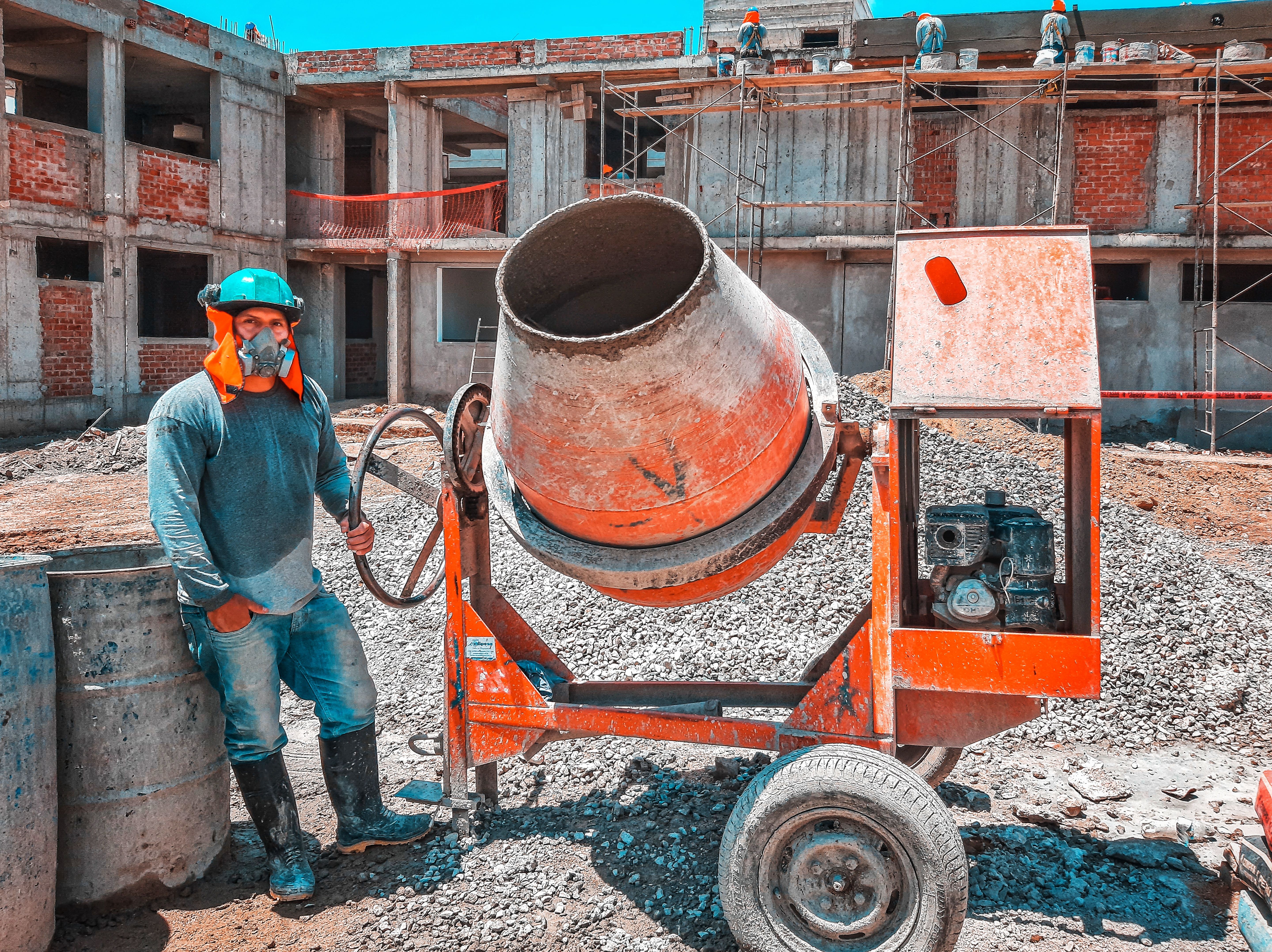 Construction site with professional engineering work
