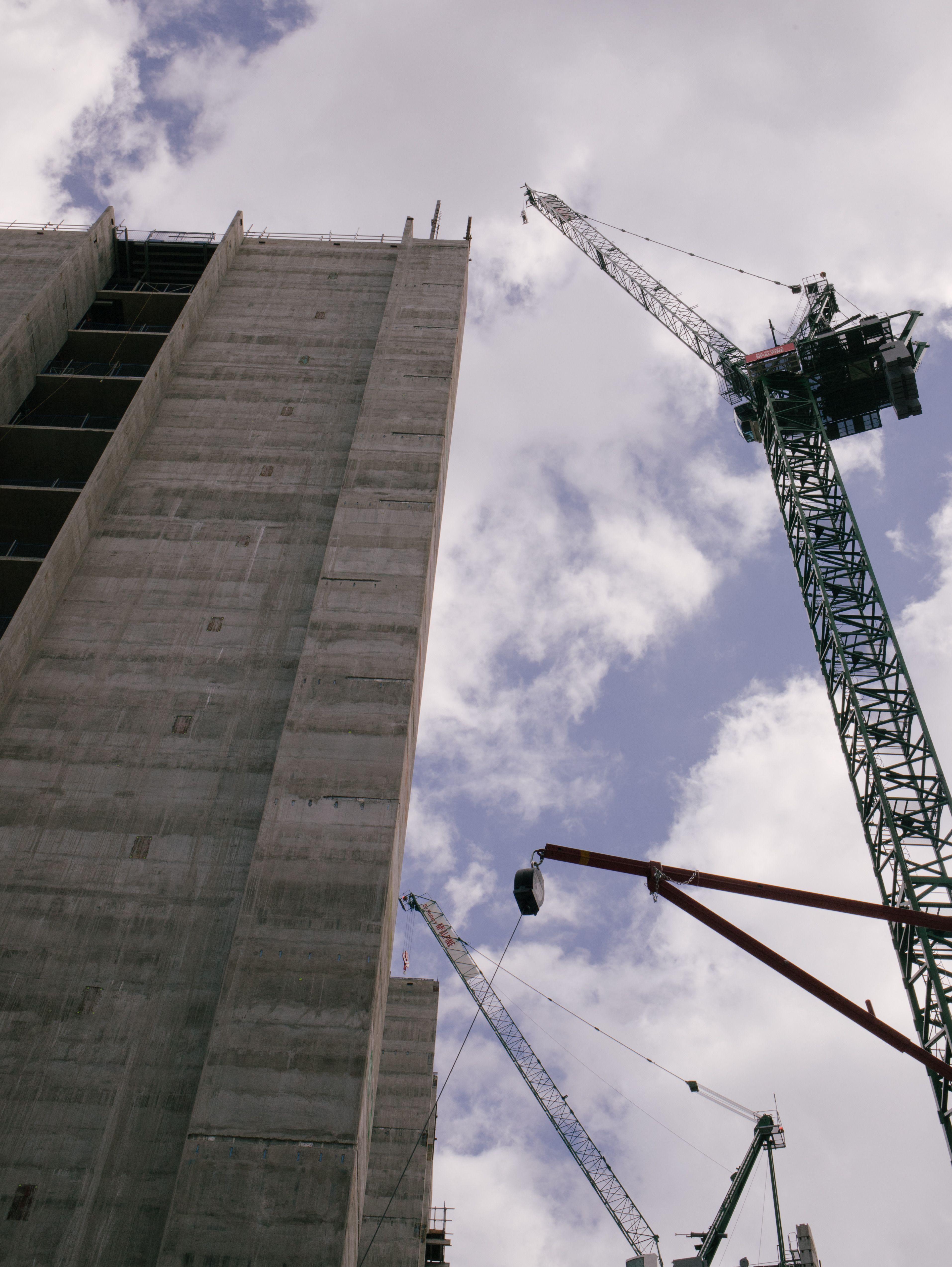 Modern construction site with engineering equipment